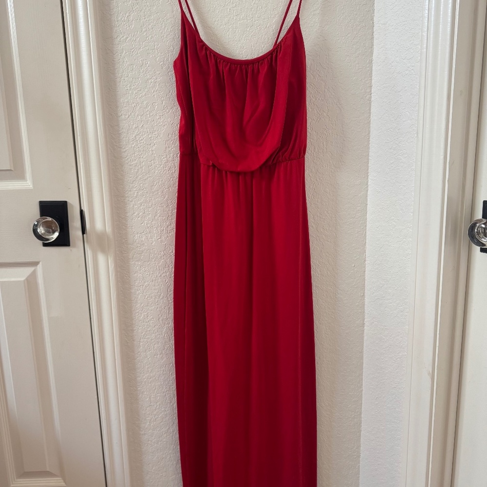 Susana Monaco Red Spaghetti Strap Midi Dress